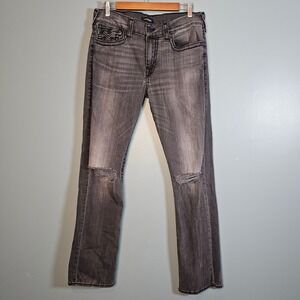 True Religion Ricky Flap Big T Relaxed Straight Mens Jeans Dark Wash Size 33